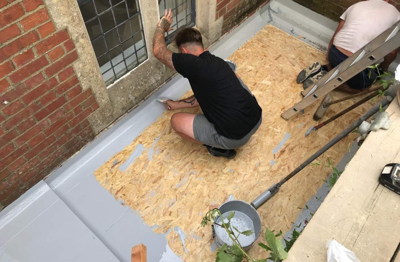 flat roof in progress